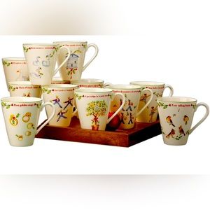 ⬇️ New ~ LENOX Holiday Twelve Days of Christmas Set of 12 Mugs